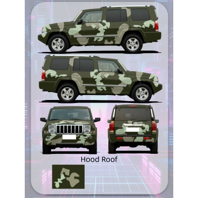 Green Camouflage Customized Car Vinyl Wrap 01