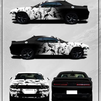  Splashed Ink Painting Customized Car Vinyl Wrap 01