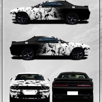  Splashed Ink Painting Customized Car Vinyl Wrap 01
