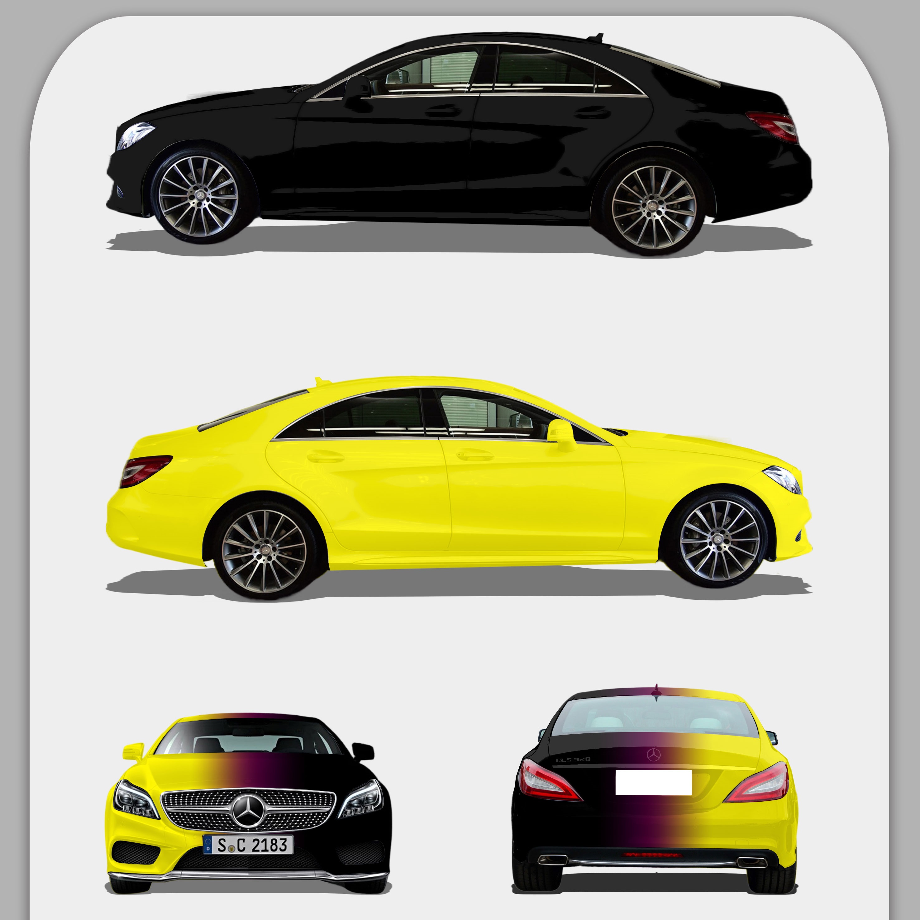 Black And Yellow Gradient Customized Car Vinyl Wrap