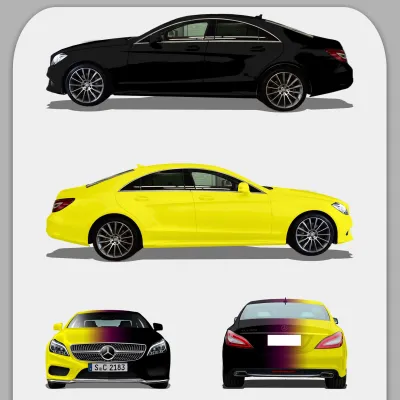 Black And Yellow Gradient Customized Car Vinyl Wrap 01