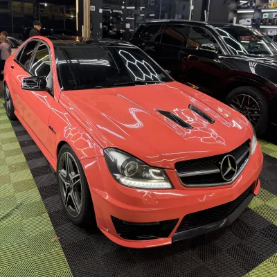 Gloss Coral Orange Car Vinyl Wrap 01