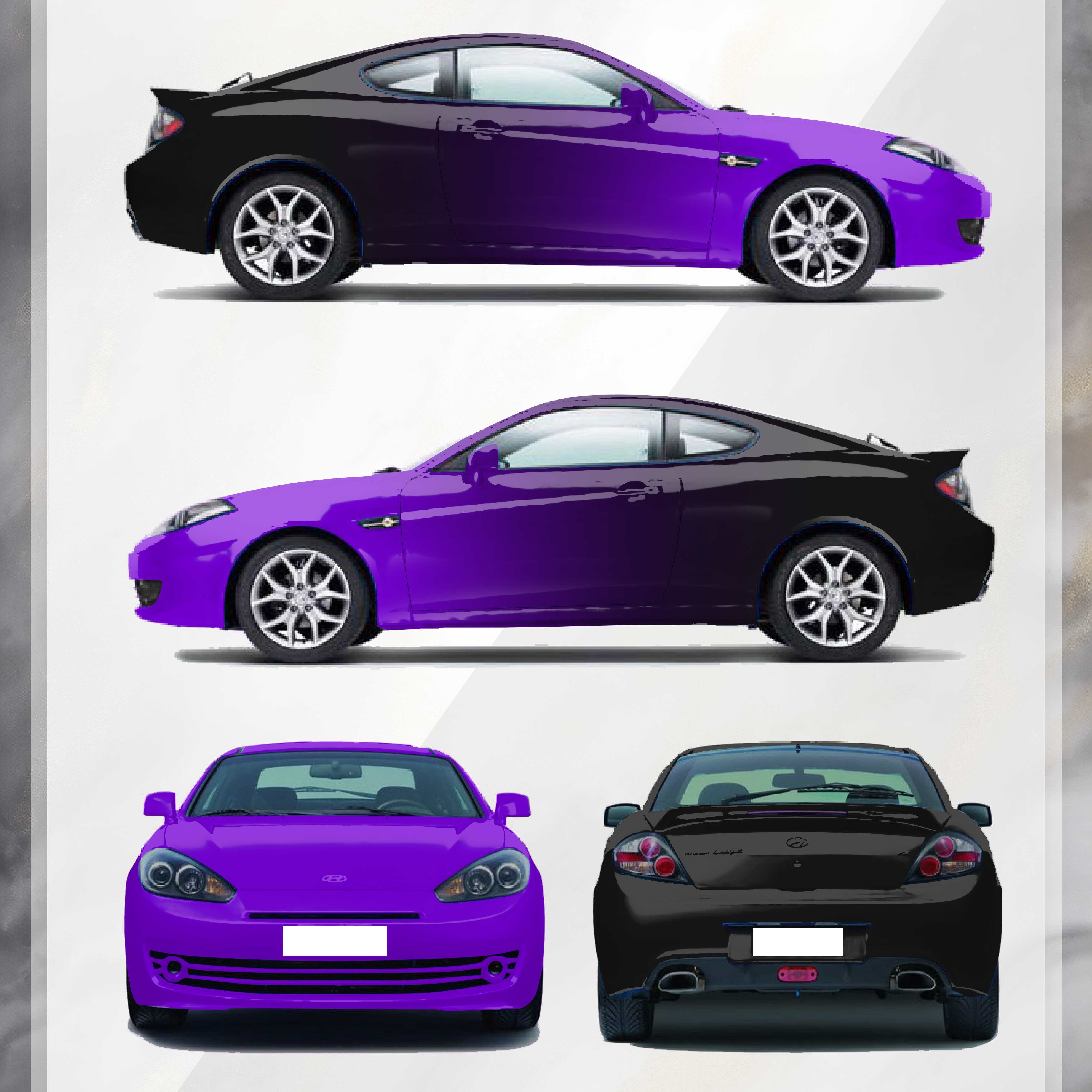 Gradient Of Bright Purple And Black Customized Car Vinyl Wrap