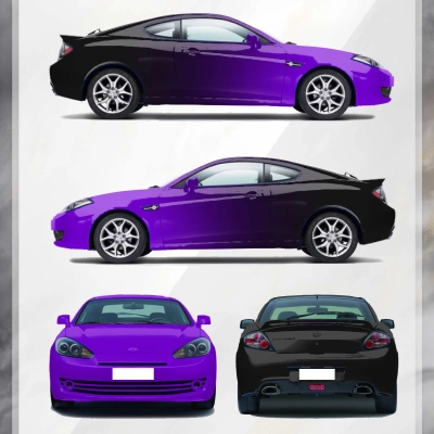 Gradient Of Bright Purple And Black Customized Car Vinyl Wrap 01