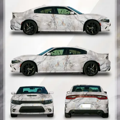 Marble Texture Customized Car Vinyl Wrap 01