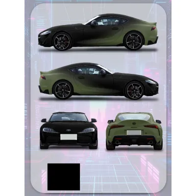 Military Green And Black Gradient Customized Car Vinyl Wrap 01