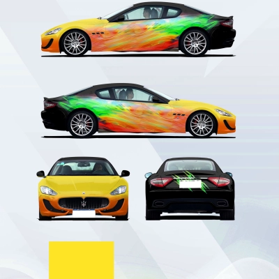 Yellow Sand Beach Customized Car Vinyl Wrap 01