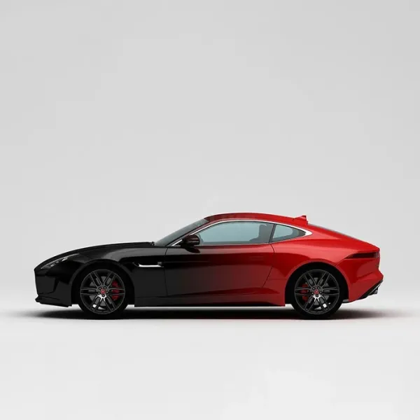 Black To Red Gradient Customized Car Vinyl Wrap