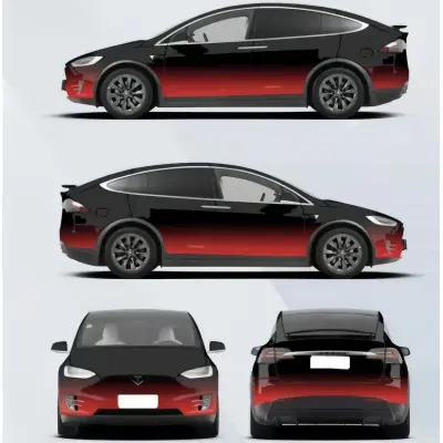 Black Red Customized Car Vinyl Wrap 01