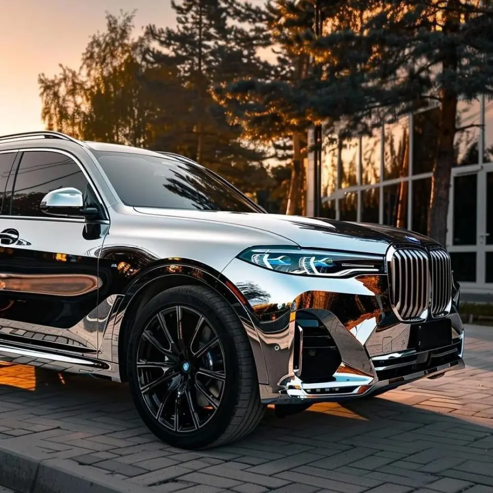 Mirror Chrome Silver Car Vinyl Wrap (Non-Stretchable)