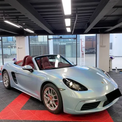 Rainbow Holographic Ocean Blue Car Vinyl Wrap 02