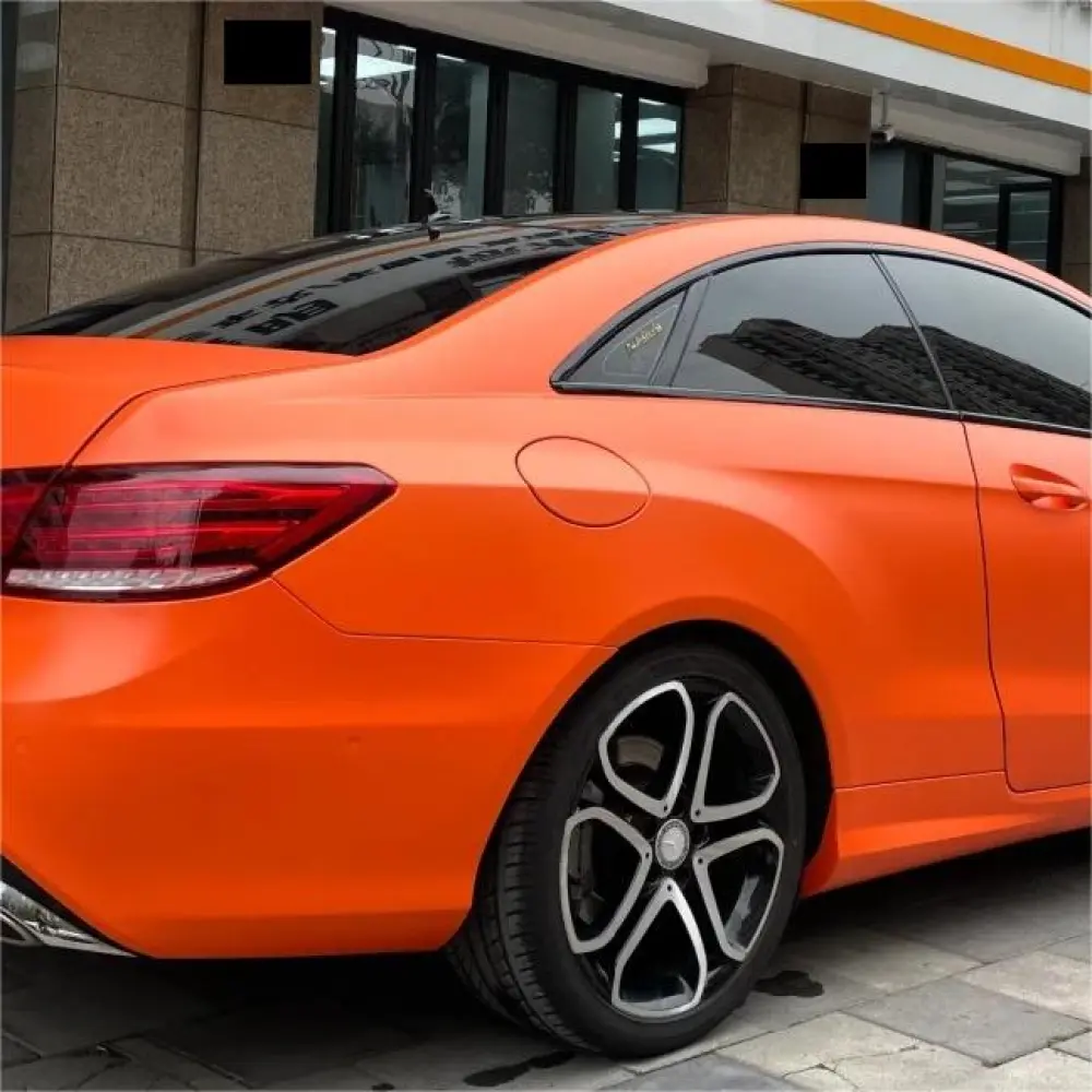 Satin Chrome Orange Car Vinyl Wrap