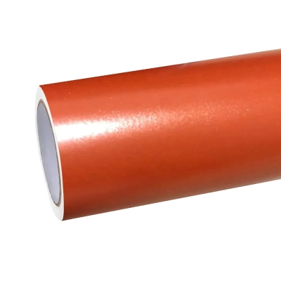 Satin Chrome Orange Car Vinyl Wrap 01