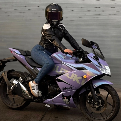 BMW Gloss Ceramics Lavender Blue Car Vinyl Wrap 02