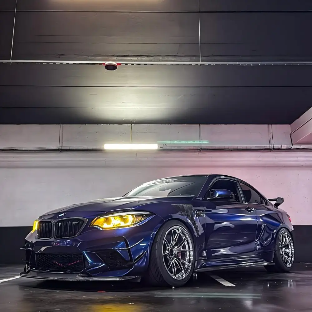 TPU Gloss Metallic Tanzanite Blue Car Vinyl Wrap [BMW OEM Color]