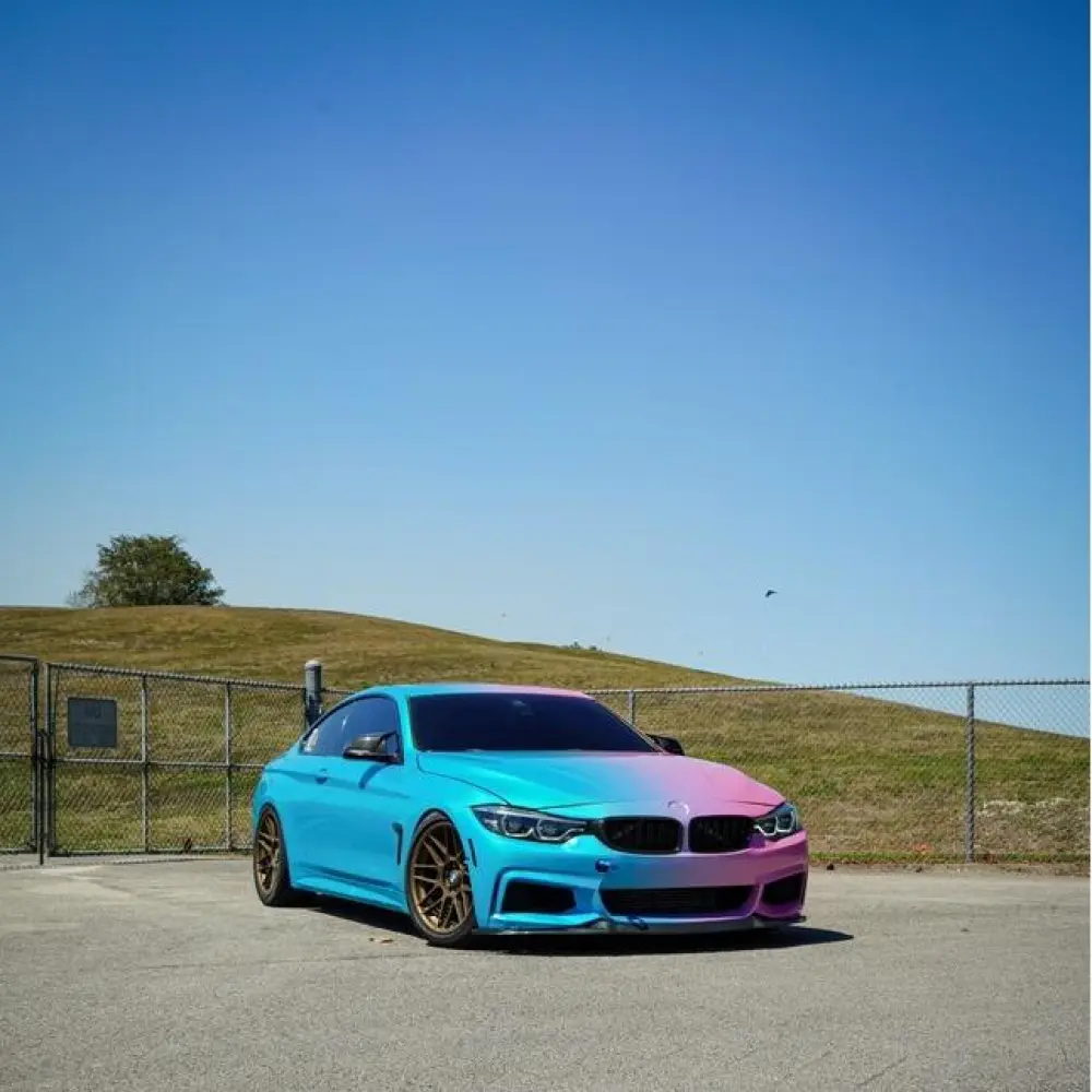 Laser Pink To Blue Gradient Custom Vinyl Wrap