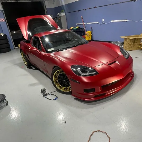 Matte Metallic Red Car Vinyl Wrap