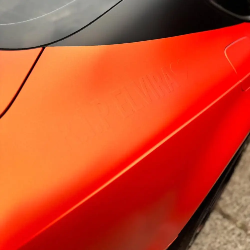 Super Matte Flame Orange Car Vinyl Wrap