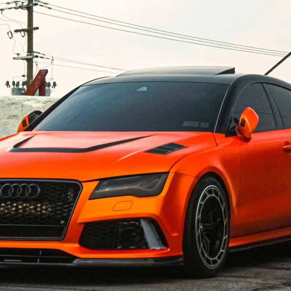 Super Matte Flame Orange Car Vinyl Wrap