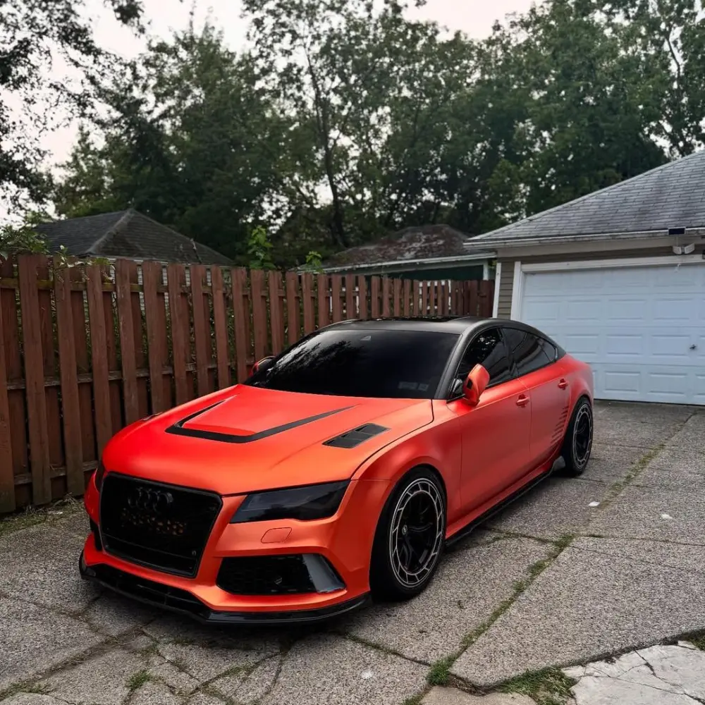 Super Matte Flame Orange Car Vinyl Wrap