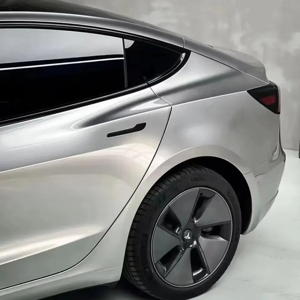 PET Benz Gloss Metallic GT Silver Car Vinyl Wrap