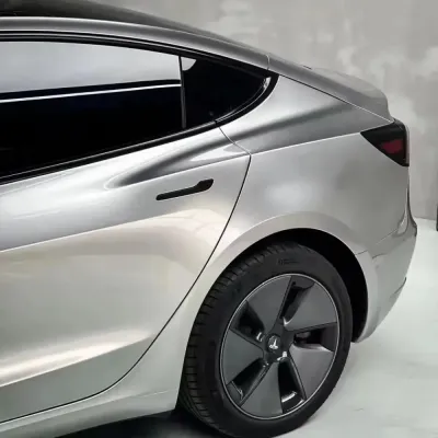 PET Benz Gloss Metallic GT Silver Car Vinyl Wrap 02