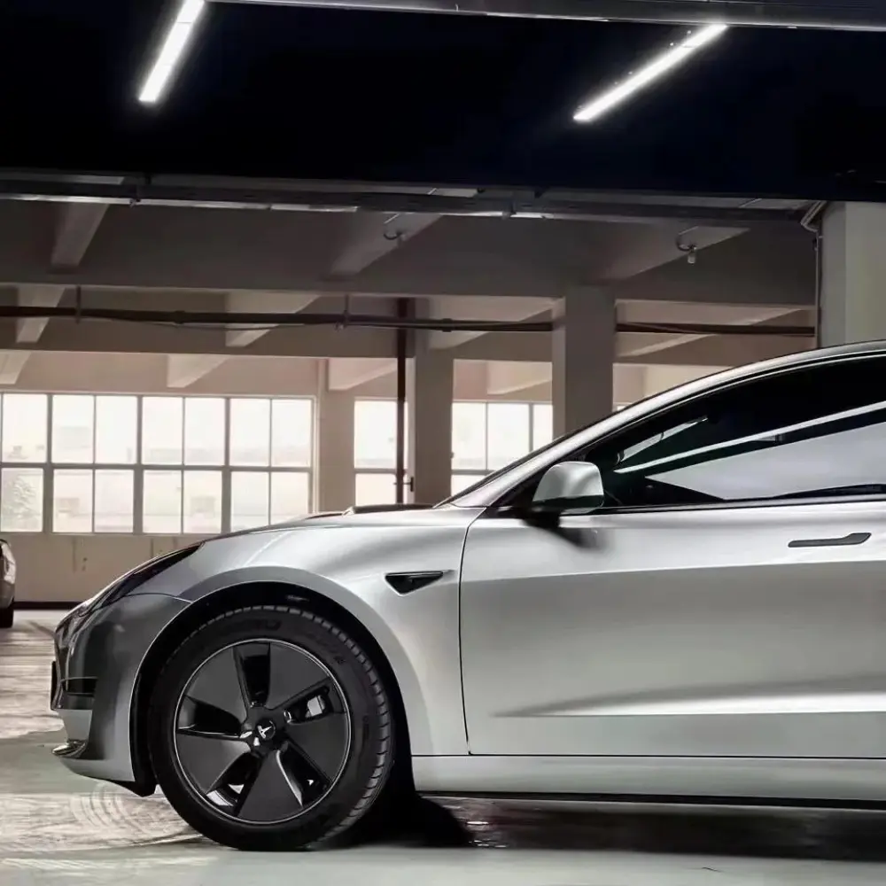 PET Benz Gloss Metallic GT Silver Car Vinyl Wrap