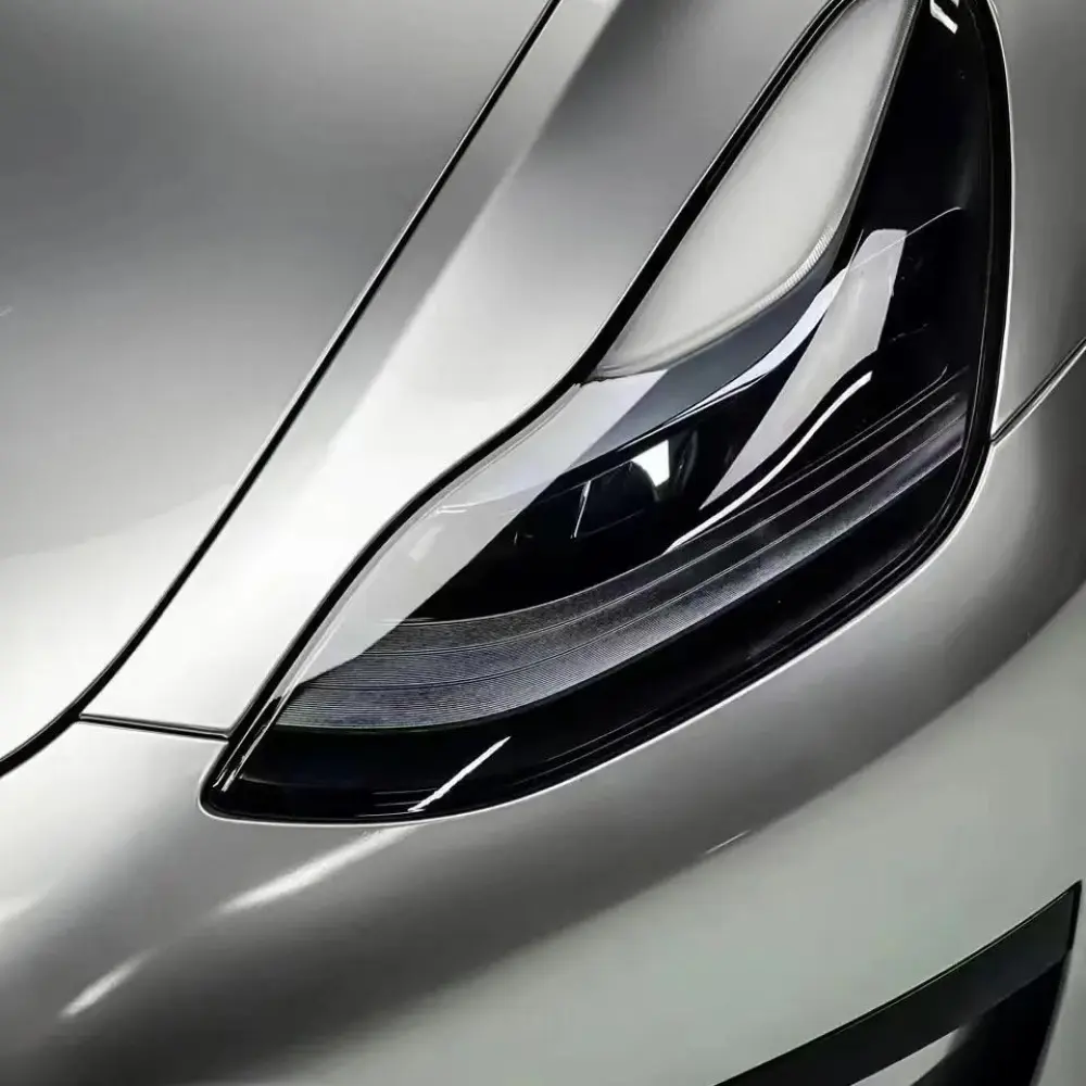 PET Benz Gloss Metallic GT Silver Car Vinyl Wrap