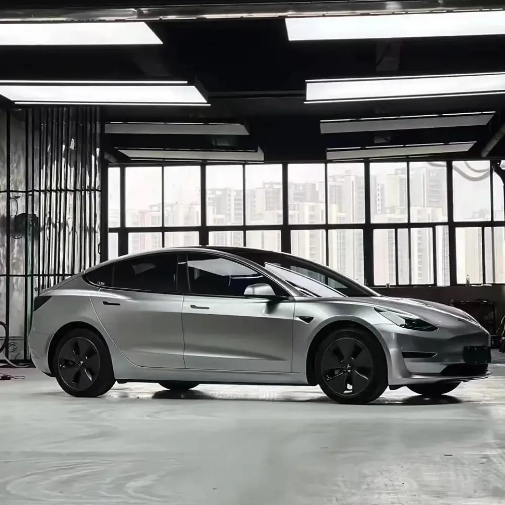 PET Benz Gloss Metallic GT Silver Car Vinyl Wrap