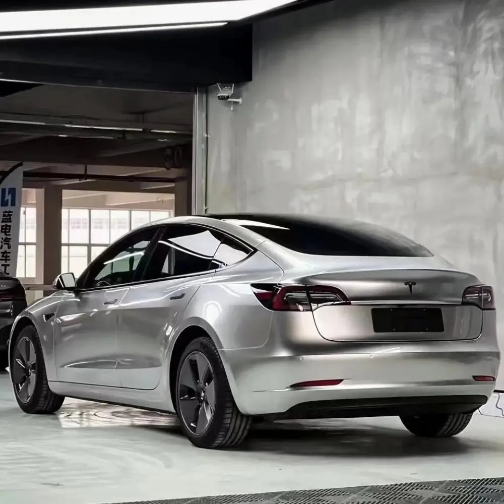 PET Benz Gloss Metallic GT Silver Car Vinyl Wrap