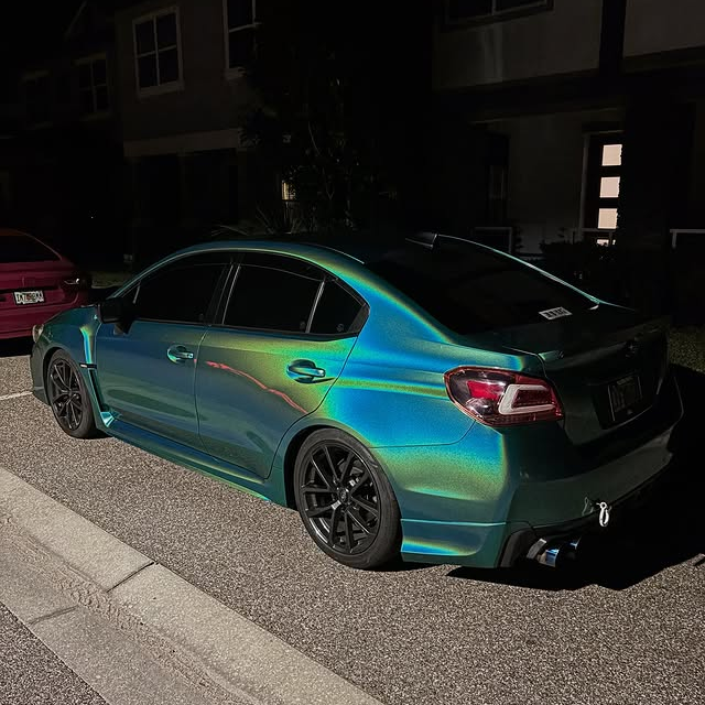 Rainbow Holographic Green Car Vinyl Wrap