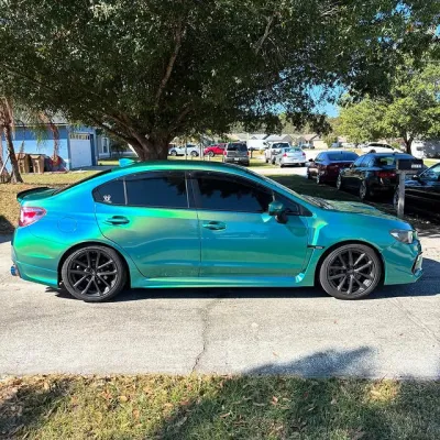 Rainbow Holographic Green Car Vinyl Wrap 02