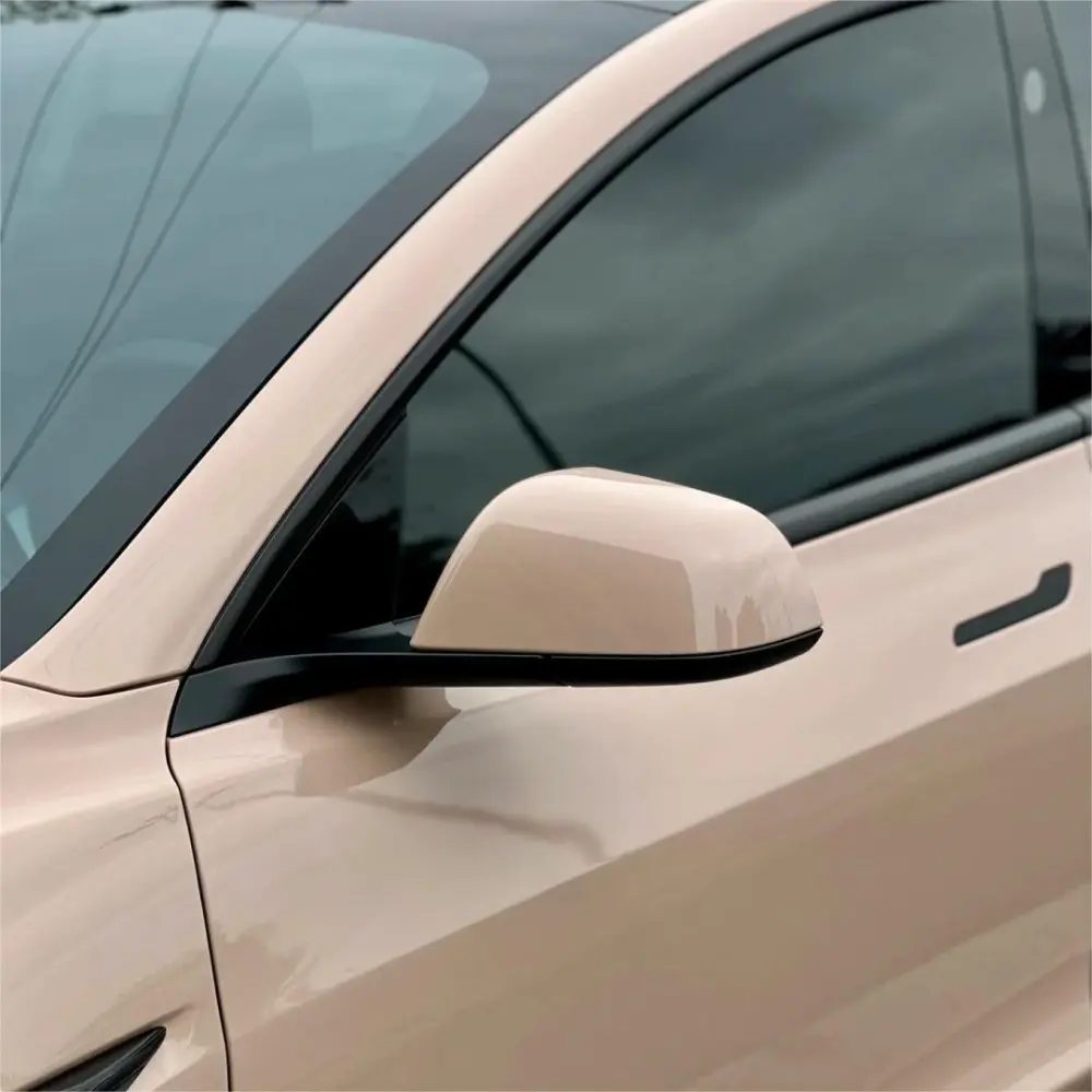 Super Gloss Shine Latte Car Vinyl Wrap