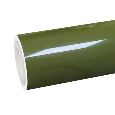 TPU Gloss Military Green Car Vinyl Wrap 01