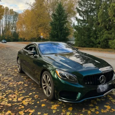 Gloss Benz Emerald Green Car Vinyl Wrap 01