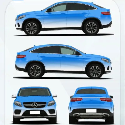 Blue White Gradient Customized Car Vinyl Wrap 01