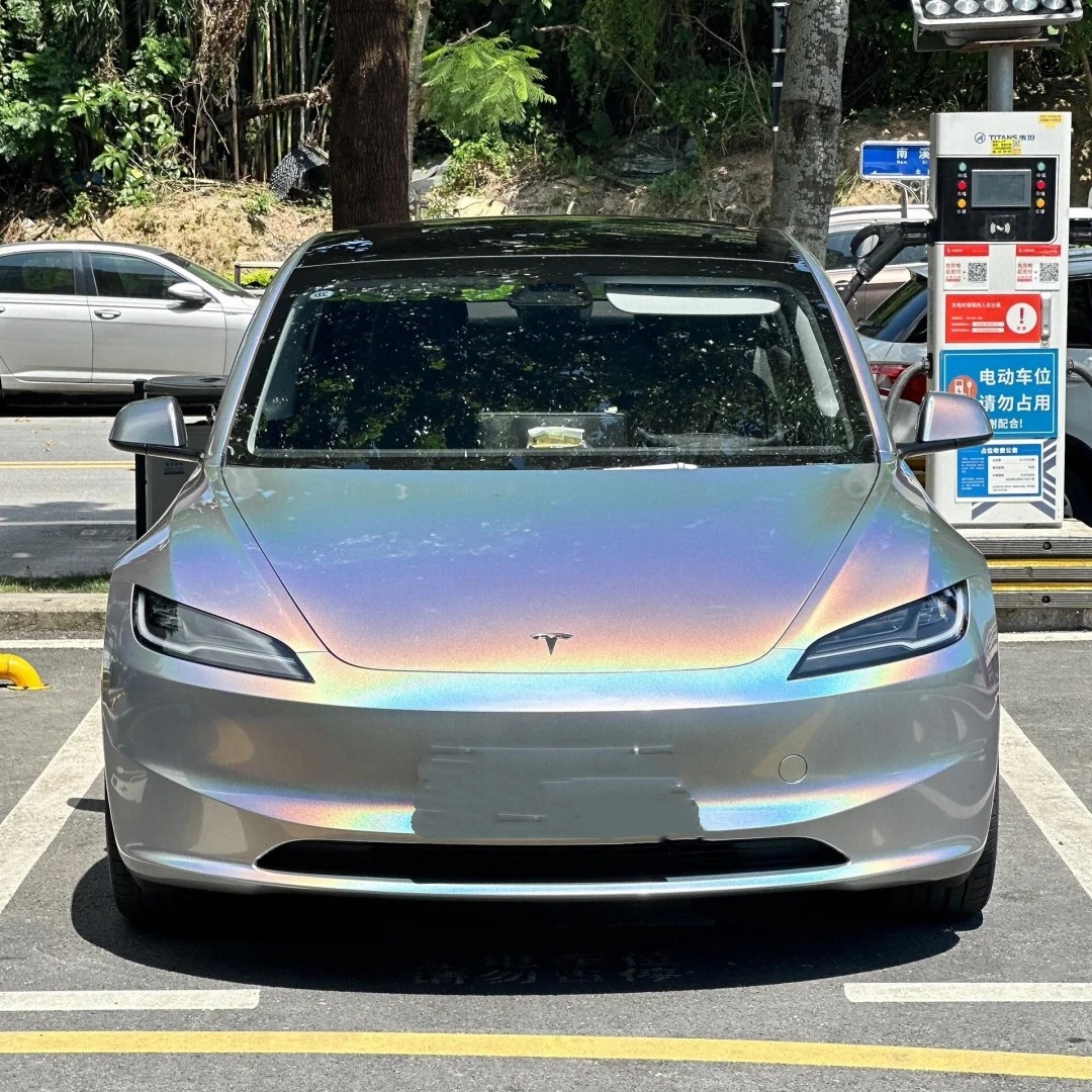 Glossy Laser Silver Car Vinyl Wrap