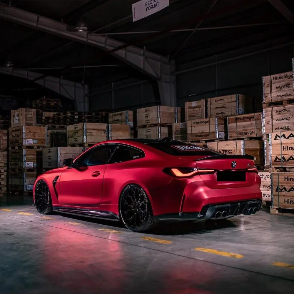 PET Matte Metallic Ceramics Red Car Vinyl Wrap