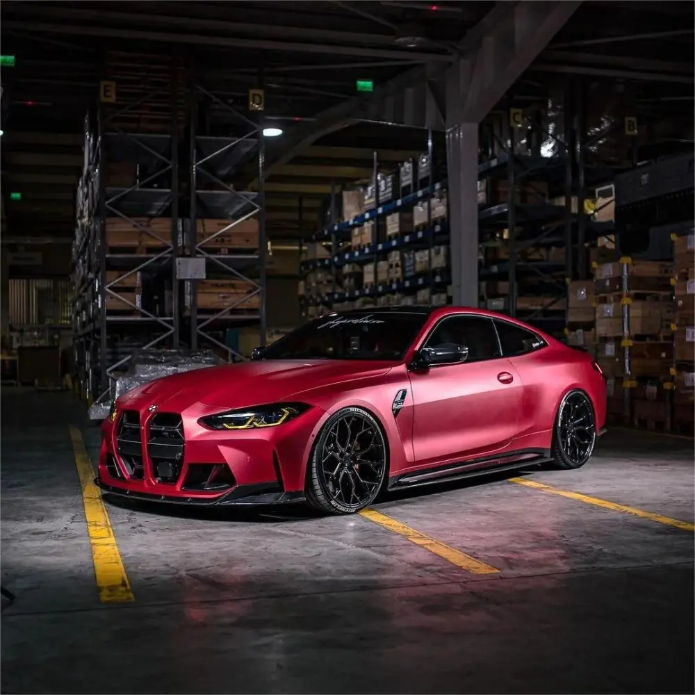 PET Matte Metallic Ceramics Red Car Vinyl Wrap