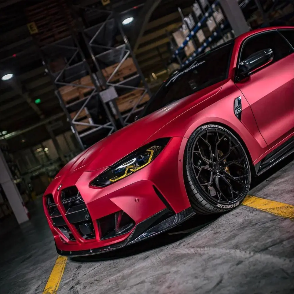 PET Matte Metallic Ceramics Red Car Vinyl Wrap