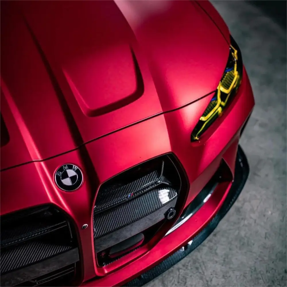 PET Matte Metallic Ceramics Red Car Vinyl Wrap