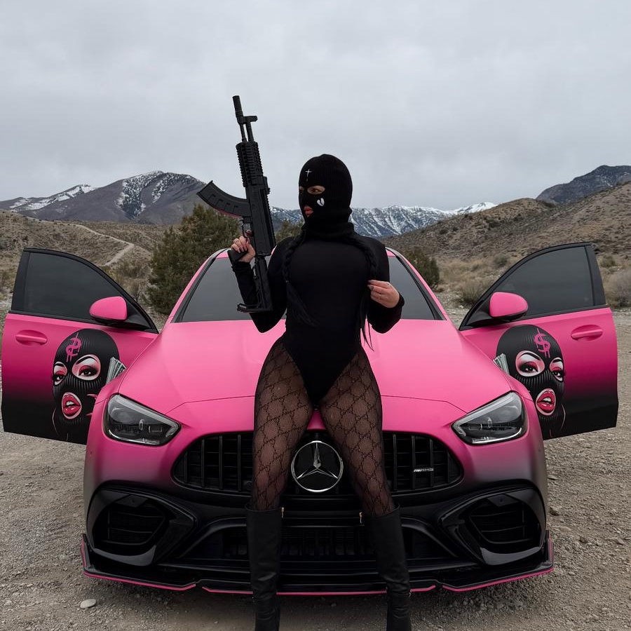 Masked Wealthy Girl Customized Car Vinyl Wrap