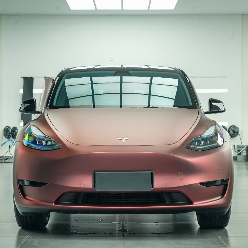 Ultra-Matte Wine Red Car Vinyl Wrap