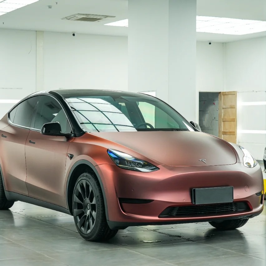 Ultra-Matte Wine Red Car Vinyl Wrap