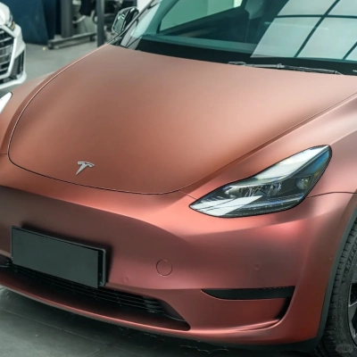 Ultra-Matte Wine Red Car Vinyl Wrap 02