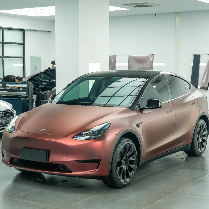 Ultra-Matte Wine Red Car Vinyl Wrap