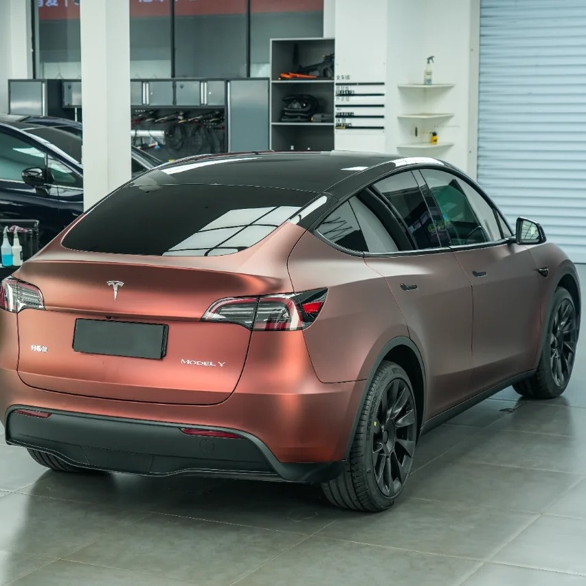 Ultra-Matte Wine Red Car Vinyl Wrap