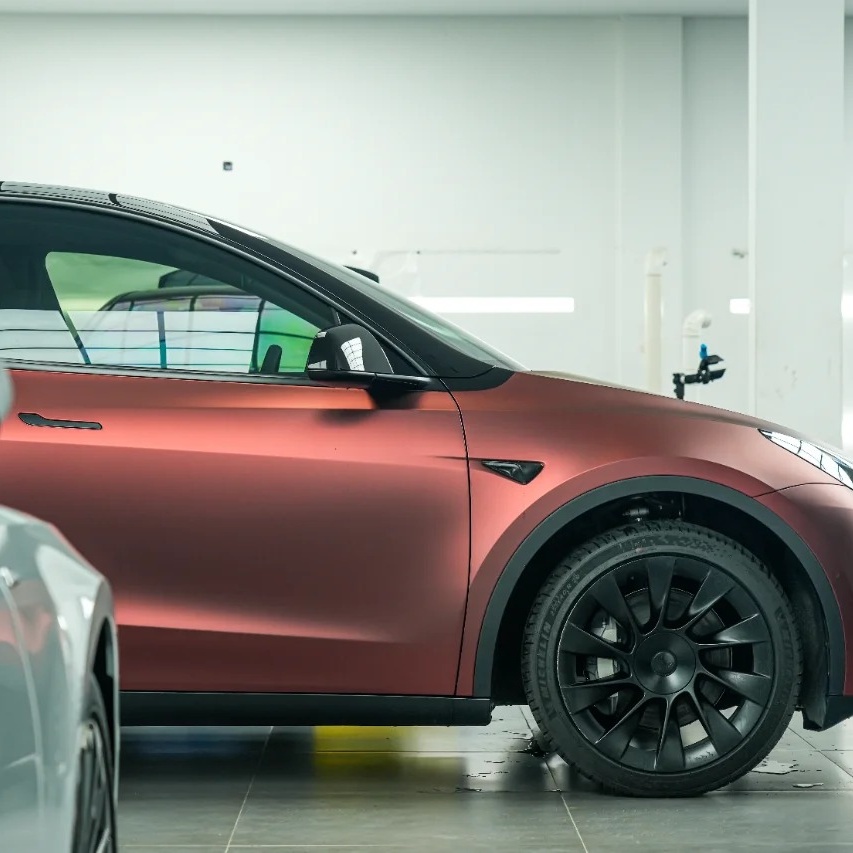 Ultra-Matte Wine Red Car Vinyl Wrap