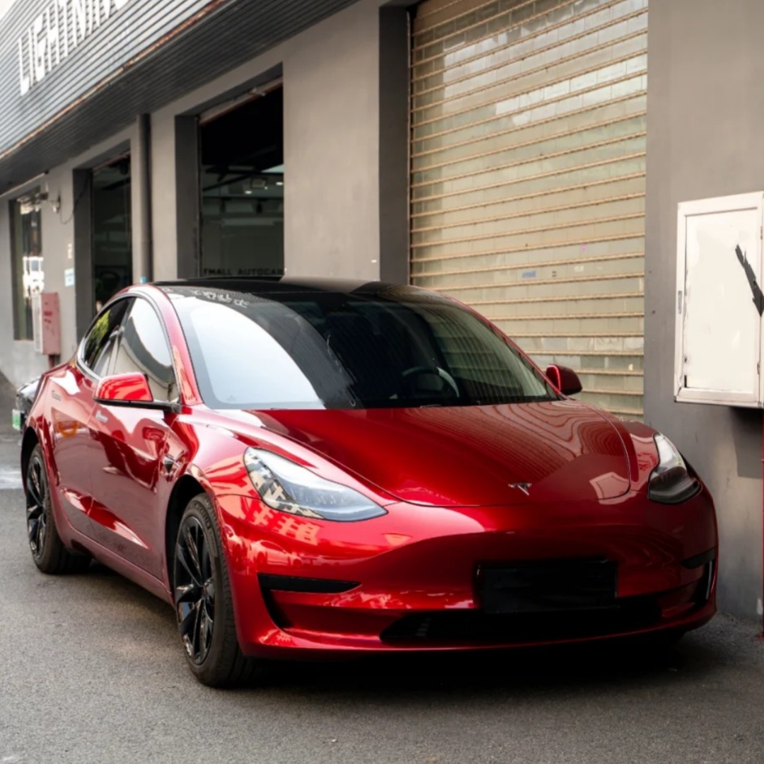 Gloss Metallic Cherry Red Car Vinyl Wrap