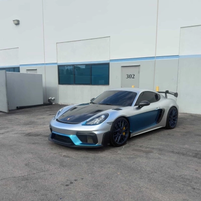 Matte Heavy Metal Sparkle Blue Car Vinyl Wrap  02